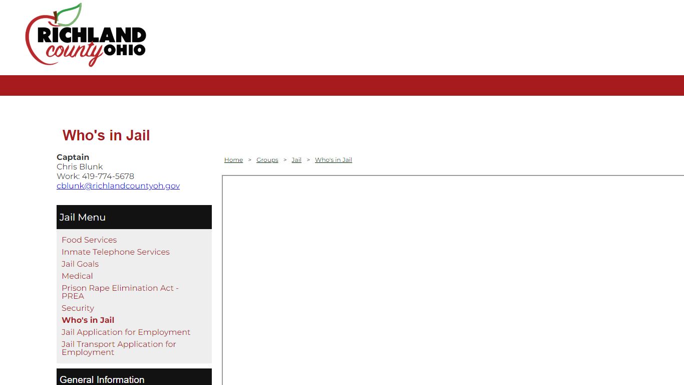 Richland County Ohio - Who's in Jail - EvoGov Demo Website